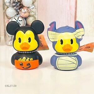 Duckalooz Disney Halloween Mickey Mouse Stitch Rubber Duck Jeep Ducking Set NWT